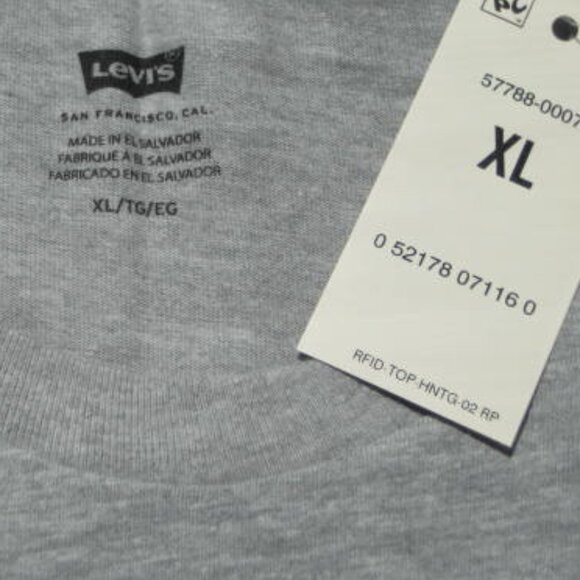 NWT MEN'S LEVI'S T Shirt XL Heather Grey Gray Classic Fit Short Sleeve Cotton - Picture 5 of 6